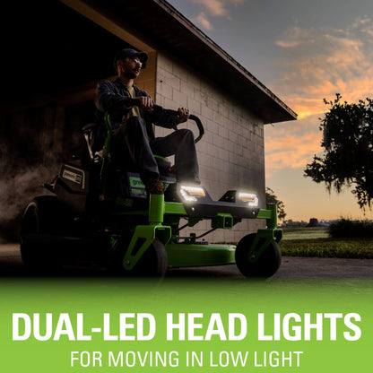 Greenworks PRO 80V 42” Electric Zero Turn Lawn Mower, Includes (6) 5.0Ah Batteries and (3) Dual Port Turbo Chargers