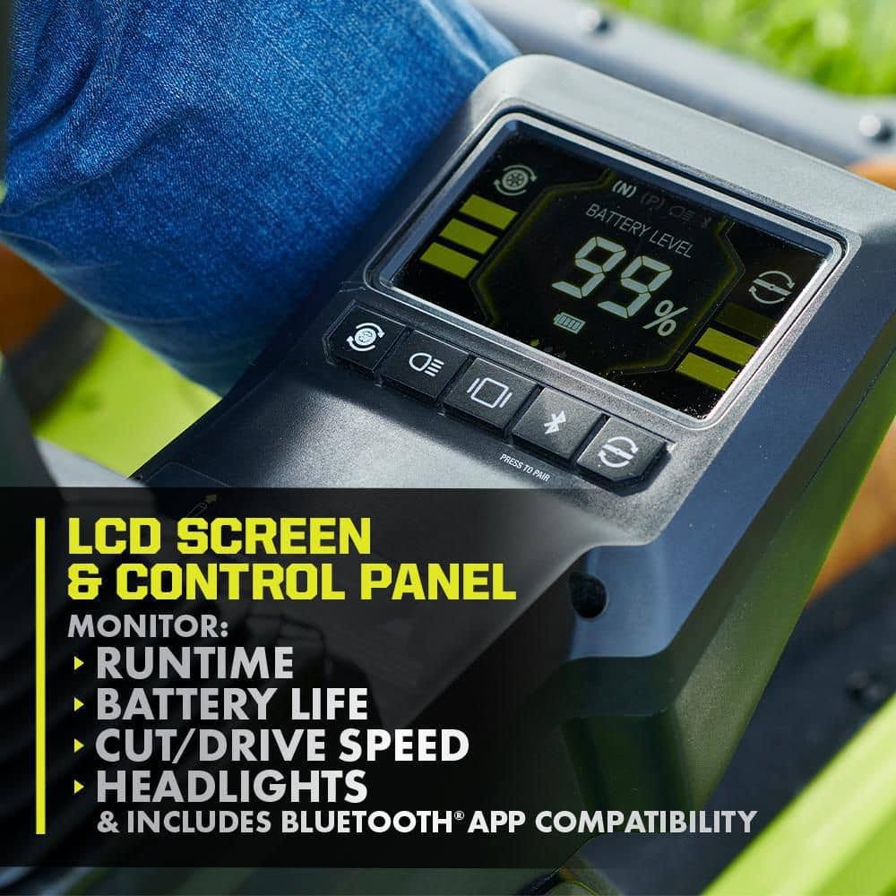 RYOBI 80V HP Brushless 30 in. Battery Electric Cordless Zero Turn Riding Mower with 80V 10 Ah Batteries and Charger
